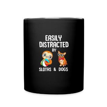 Faultier Faulheit Faulenzer Morgenmuffel - Tasse einfarbig - Schwarz - Vorne