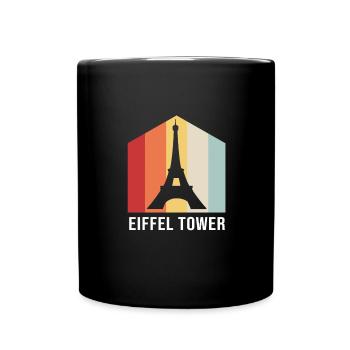 Frankreich Eiffelturm - Tasse einfarbig - Schwarz - Vorne