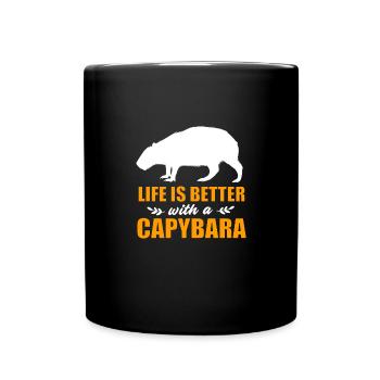 Capybara - Tasse einfarbig - Schwarz - Vorne