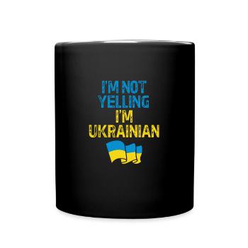 Ukraine - Tasse einfarbig - Schwarz - Vorne