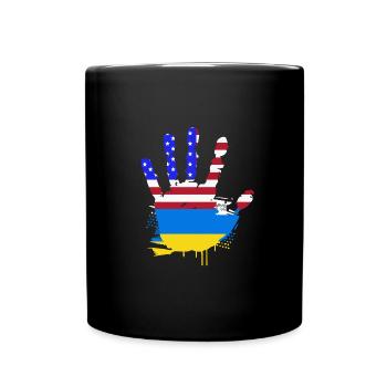 Ukraine - Tasse einfarbig - Schwarz - Vorne
