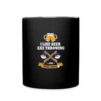 Axt Wurf - Tasse einfarbig - Schwarz - Vorne