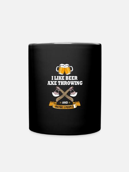 Axt Wurf - Tasse einfarbig - Schwarz