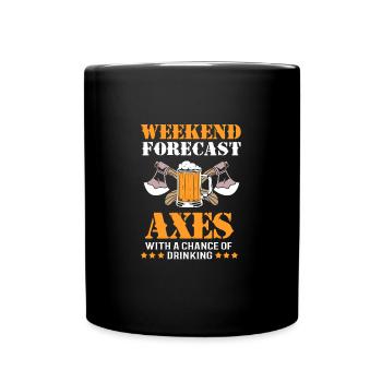 Axt Wurf - Tasse einfarbig - Schwarz - Vorne
