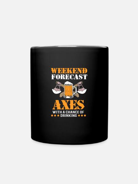 Axt Wurf - Tasse einfarbig - Schwarz