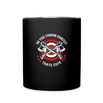 Axt Werfen - Tasse einfarbig - Schwarz - Vorne