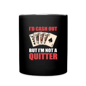 Blackjack Black Jack Casino Glücksspiel - Tasse einfarbig - Schwarz - Vorne