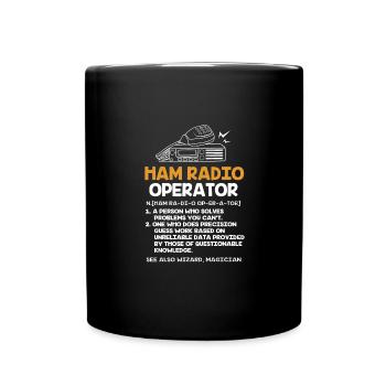 Amateurfunk Radio Antenne - Tasse einfarbig - Schwarz - Vorne
