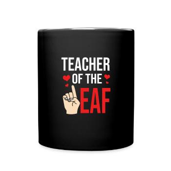 Gebärdensprache Gebärde ASL gehörlos Lehrer - Tasse einfarbig - Schwarz - Vorne