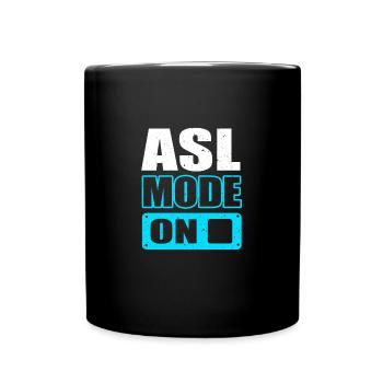 Sign language sign ASL deaf - Full Colour Mug - black - Front
