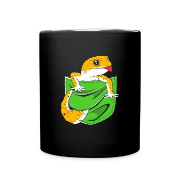 Leopard Gecko - Tasse einfarbig - Schwarz - Vorne