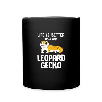 Leopard Gecko - Tasse einfarbig - Schwarz - Vorne