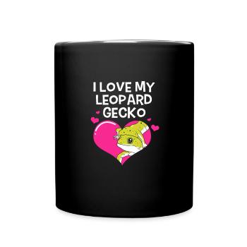 Leopard Gecko - Tasse einfarbig - Schwarz - Vorne