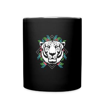 Weißer Tiger - Tasse einfarbig - Schwarz - Vorne