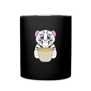Weißer Tiger - Tasse einfarbig - Schwarz - Vorne
