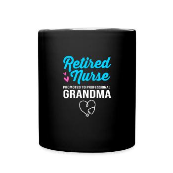 Krankenschwester Rente - Tasse einfarbig - Schwarz - Vorne