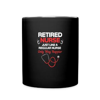Krankenschwester Rente - Tasse einfarbig - Schwarz - Vorne