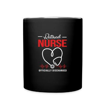 Krankenschwester Rente - Tasse einfarbig - Schwarz - Vorne