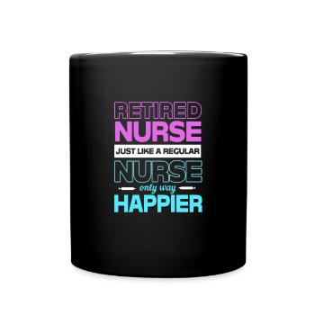 Krankenschwester Rente - Tasse einfarbig - Schwarz - Vorne