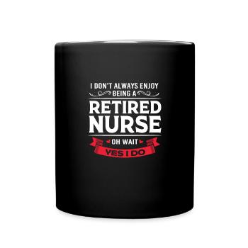 Krankenschwester Rente - Tasse einfarbig - Schwarz - Vorne
