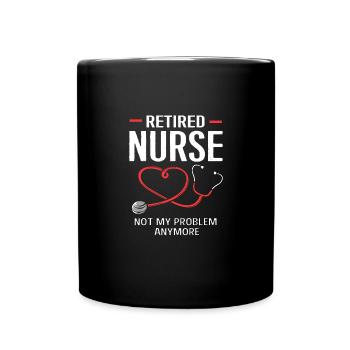 Krankenschwester Rente - Tasse einfarbig - Schwarz - Vorne