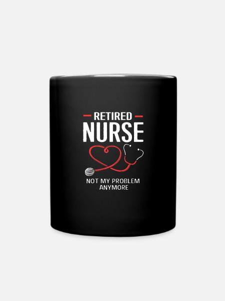 Krankenschwester Rente - Tasse einfarbig - Schwarz