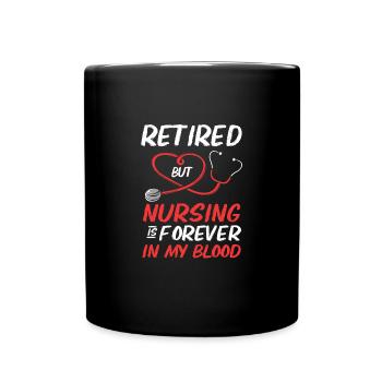 Krankenschwester Rente - Tasse einfarbig - Schwarz - Vorne