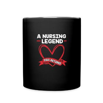 Krankenschwester Rente - Tasse einfarbig - Schwarz - Vorne
