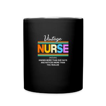 Krankenschwester Rente - Tasse einfarbig - Schwarz - Vorne