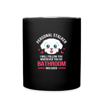 Maltese Dog - Full Colour Mug - black - Front