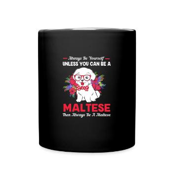 Maltese Dog - Full Colour Mug - black - Front
