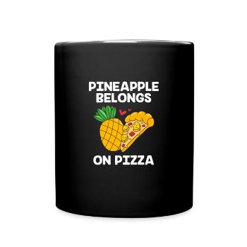 Pizza Hawaii Pizza Ananas - Tasse einfarbig - Schwarz - Vorne