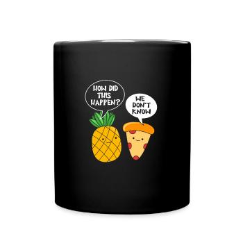 Pizza Hawaii Pizza Pineapple - Full Colour Mug - black - Front