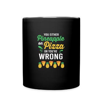 Pizza Hawaii Pizza Ananas - Tasse einfarbig - Schwarz - Vorne
