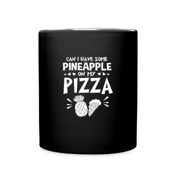 Pizza Hawaii - Tasse einfarbig - Schwarz - Vorne