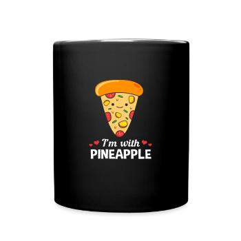 Pizza Hawaii Pizza Ananas - Tasse einfarbig - Schwarz - Vorne