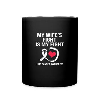 Lung Cancer Survivor Cancer Lung Wife - Full Colour Mug - black - Front