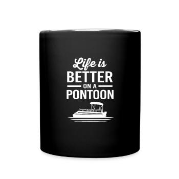 Pontoon Boat Boat Boats - Full Colour Mug - black - Front