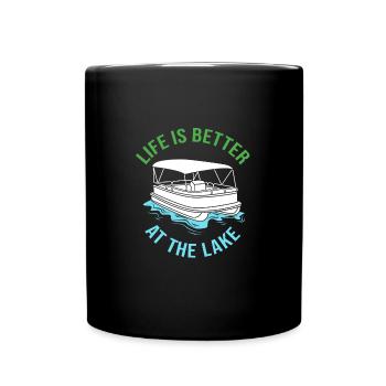 Pontoon Boat Boat Boats - Full Colour Mug - black - Front