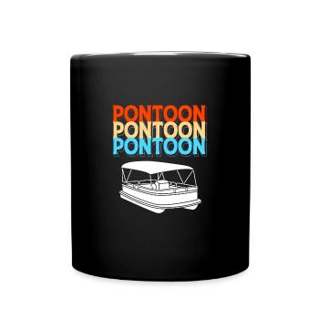Pontonboot Boot Boote - Tasse einfarbig - Schwarz - Vorne