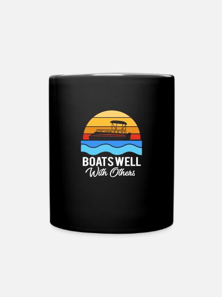 Pontoon Boat Boat Boats - Full Colour Mug - black