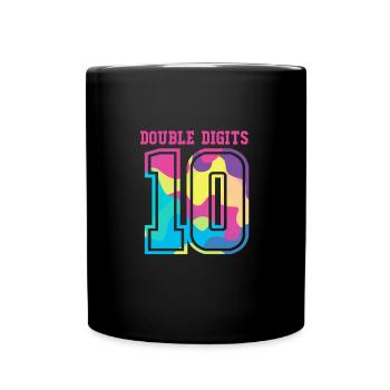 10th Birthday Ten Year of Birth Date of Birth Date of Birth - Full Colour Mug - black - Front