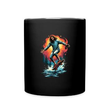 Planche à roulettes E - Mug uni - noir - Devant