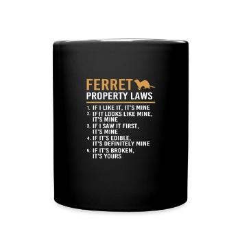 Frettchen - Tasse einfarbig - Schwarz - Vorne