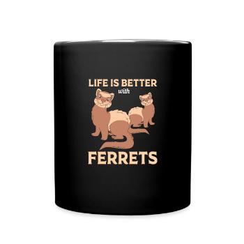Frettchen - Tasse einfarbig - Schwarz - Vorne