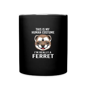 Frettchen - Tasse einfarbig - Schwarz - Vorne