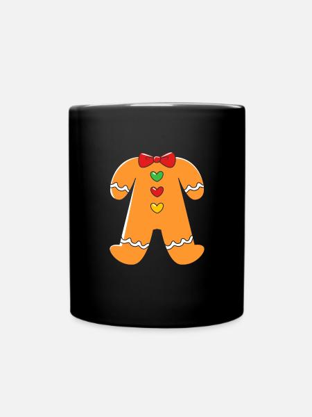 Lebkuchenmann Lebkuchenherz Lebkuchen Naschen - Tasse einfarbig - Schwarz