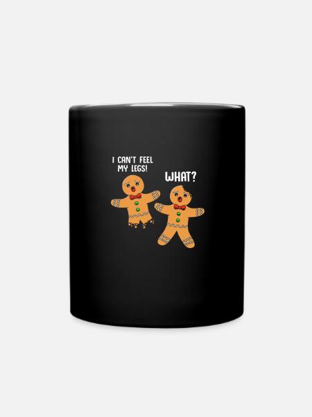 Gingerbread Man Gingerbread Heart Gingerbread Snacking - Full Colour Mug - black