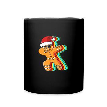 Lebkuchenmann Lebkuchenherz Lebkuchen Naschen - Tasse einfarbig - Schwarz - Vorne