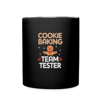 Lebkuchenmann Lebkuchenherz Lebkuchen Naschen - Tasse einfarbig - Schwarz - Vorne